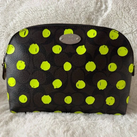 Coach Neon Dots Cosmetic Pouch/ Bag - Picture 1 of 16